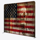 Aperturee - Aperturee Shabby Wooden Usa Flag Patriotic Pillow Case Backdrop